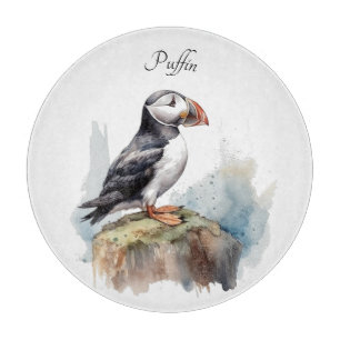 Puffin op een Rock Waterverf, op maat Snijplank