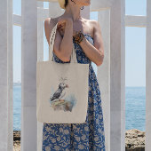 Puffin op een Rock Waterverf, op maat Tote Bag