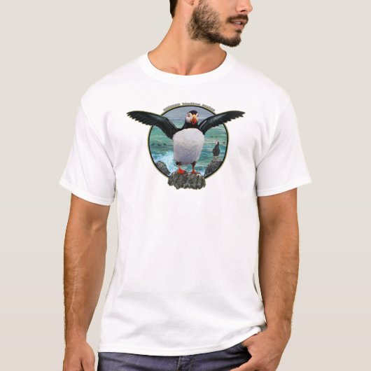 puffin op rots t-shirt (Voorkant)