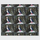 puffin op rotspapier cadeaupapier (Vlak)