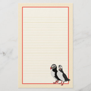 Puffin Pair Fine gelineerd bankierwerk Briefpapier