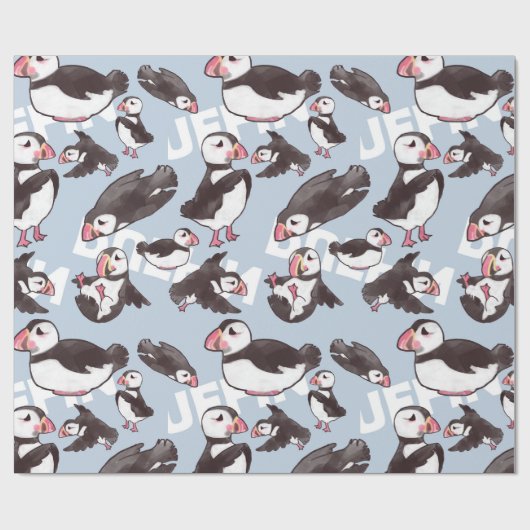 Puffin-pakpapier Cadeaupapier (Vlak)