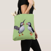 Puffin Pals All-Over-Print Tas (Groen) (Dichtbij)