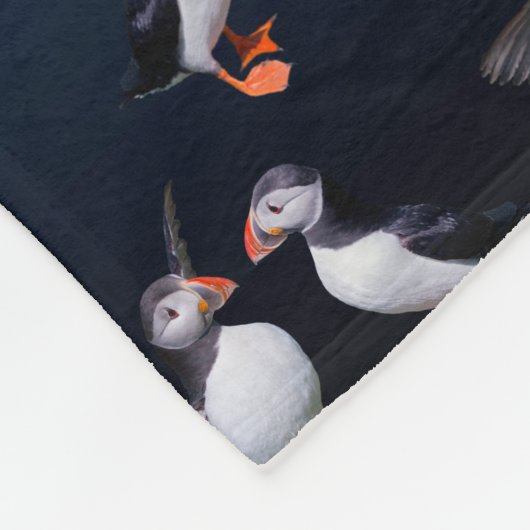 Puffin Pals Fleece Blanket (Donkerblauwe mix) Deken (Hoek)