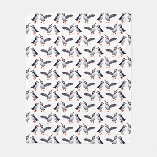Puffin Pals Fleece Dekbed Deken (Voorkant)