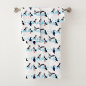 Puffin Party Bathroom Towel set Bad Handdoek (Insitu)
