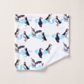 Puffin Party Bathroom Towel set Bad Handdoek (Wasdoekje)