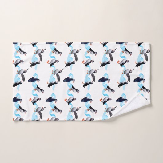 Puffin Party Bathroom Towel set Bad Handdoek (Handdoek)
