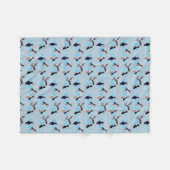 Puffin Party Fleece Blanket (lichtblauw) (Voorkant (Horizontaal))