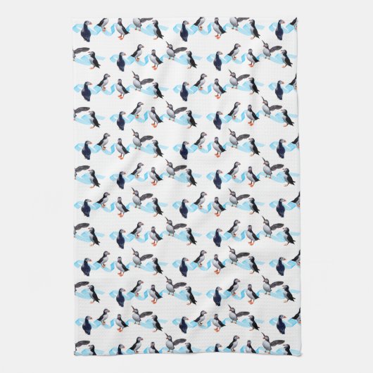 Puffin Party Kitchen Towel (kies kleur) Theedoek (Verticaal)