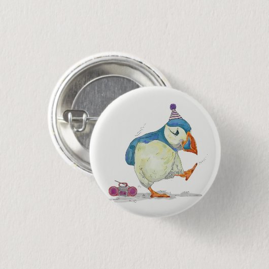 Puffin party ronde button 3,2 cm (Voorkant /achterkant)