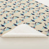 Puffin Party Sherpa Blanket (Cream) Sherpa Deken (3/4)