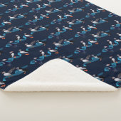 Puffin Party Sherpa Blanket (marine) Deken (3/4)