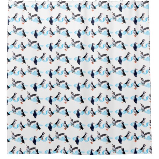 Puffin Party Shower Curtain (kleur kiezen) Douchegordijn (Voorkant)