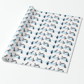 Puffin Party Wrapping Paper (kies kleur) Cadeaupapier (Uitgerold)
