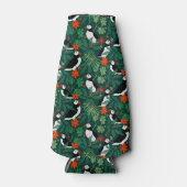 Puffin Pattern Lush Green Flesjeskoeler (Voorkant)