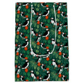 Puffin Pattern Lush Green Medium Cadeauzakje (Achterkant)