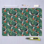 Puffin Pattern Lush Green Tissuepapier (Craft)