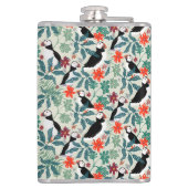 Puffin Pattern Warm Beige Heupfles (Achterkant)