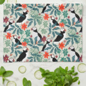 Puffin Pattern Warm Beige Theedoek (Gevouwen)