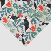 Puffin Pattern Warm Beige Tissuepapier (Detail)