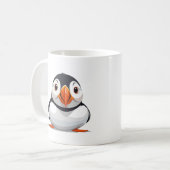 Puffin Peeking Schattigee Schattige Funny Animal C Koffiemok (Voorkant links)