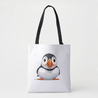 Puffin Peeking Schattigee Schattige Funny Animal C Tote Bag