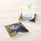 Puffin Portrait Glass Onderzetter (Schuin)