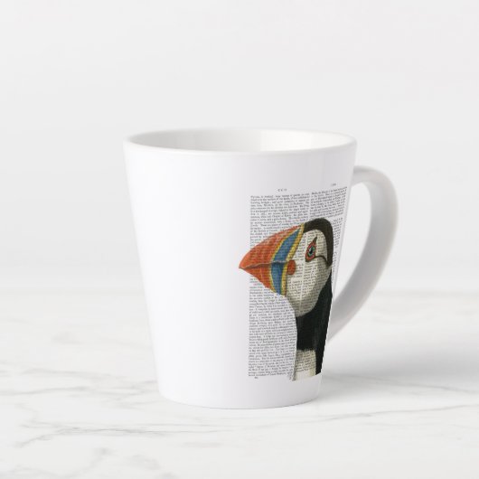 Puffin Portrait Latte Mok (Rechterhoek)