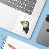Puffin Portrait Sticker (Laptop met iPhone)