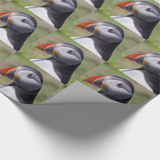 Puffin Portrait Wrapping Paper Cadeaupapier (Hoek)