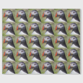 Puffin Portrait Wrapping Paper Cadeaupapier (Vlak)