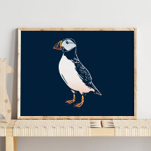 Puffin | Puffin Winter Wall Afdrukken voor kinderd