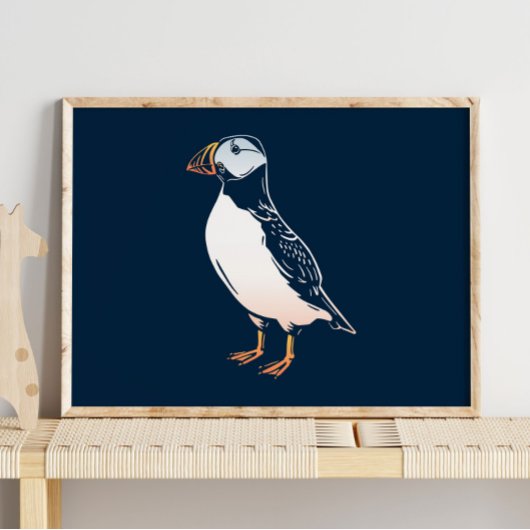 Puffin | Puffin Winter Wall Afdrukken voor kinderd Poster