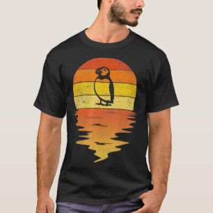 Puffin retro zonsondergang 70s Puffin T-shirt