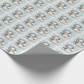 Puffin Schattige Baby Pastel Waterverf Patroon Cadeaupapier (Hoek)