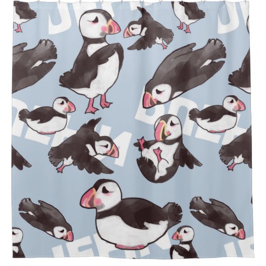 Puffin Shower Curtain Douchegordijn (Voorkant)
