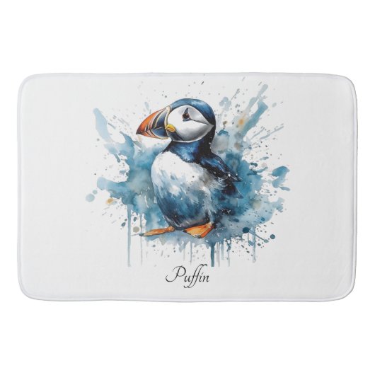 Puffin Splash, aangepast Badmat (Voorkant)