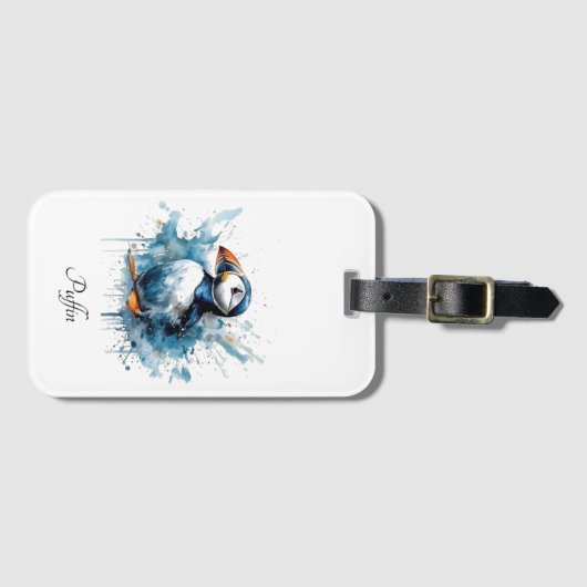 Puffin Splash, aangepast Bagagelabel (Voorkant (horizontaal))