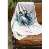 Puffin Splash, aangepast Fleece Deken