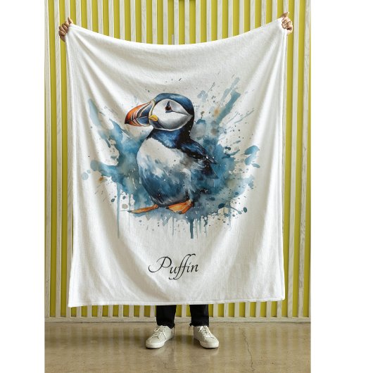 Puffin Splash, aangepast Fleece Deken