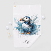 Puffin Splash, aangepast Golfhanddoek (Insitu)