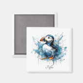 Puffin Splash, aangepast Magneet (Voorkant / Achterkant)