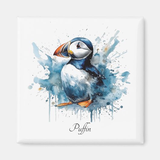 Puffin Splash, aangepast Magneet (Voorkant)