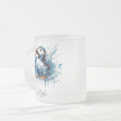 Puffin Splash, aangepast Matglas Koffiemok (Voorkant links)