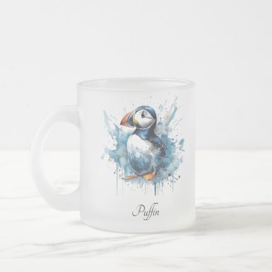 Puffin Splash, aangepast Matglas Koffiemok (Links)