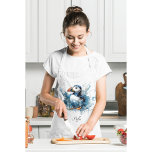 Puffin Splash, aangepast Schort<br><div class="desc">Voeg een vleugje charme toe aan uw keuken met ons "Puffin Splash" schort! Dit heerlijke en praktische schort heeft een grillige papegaaiduiker in een koel blauw waterverf ontwerp, waardoor het een uniek accessoire is voor bakken, koken of grillen. Het schort is volledig aanpasbaar, zodat u een naam, een familienaam of...</div>