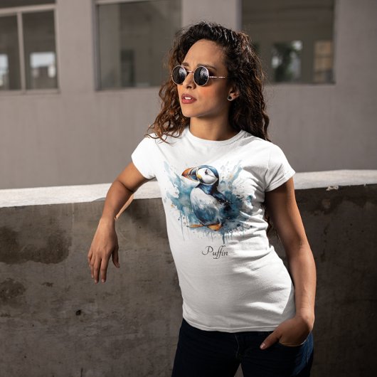 Puffin Splash, aangepast T-shirt