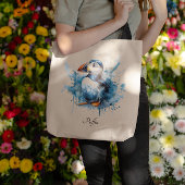 Puffin Splash, aangepast Tote Bag