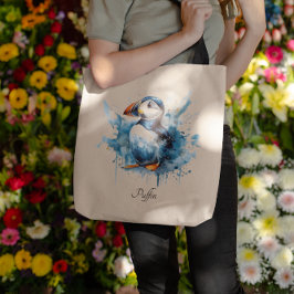 Puffin Splash, aangepast Tote Bag